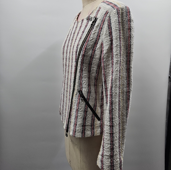 Veronica Beard MARA Striped Tweed Moto Zippered Jacket  Size 8  Retailed @ 650. - Picture 4 of 12